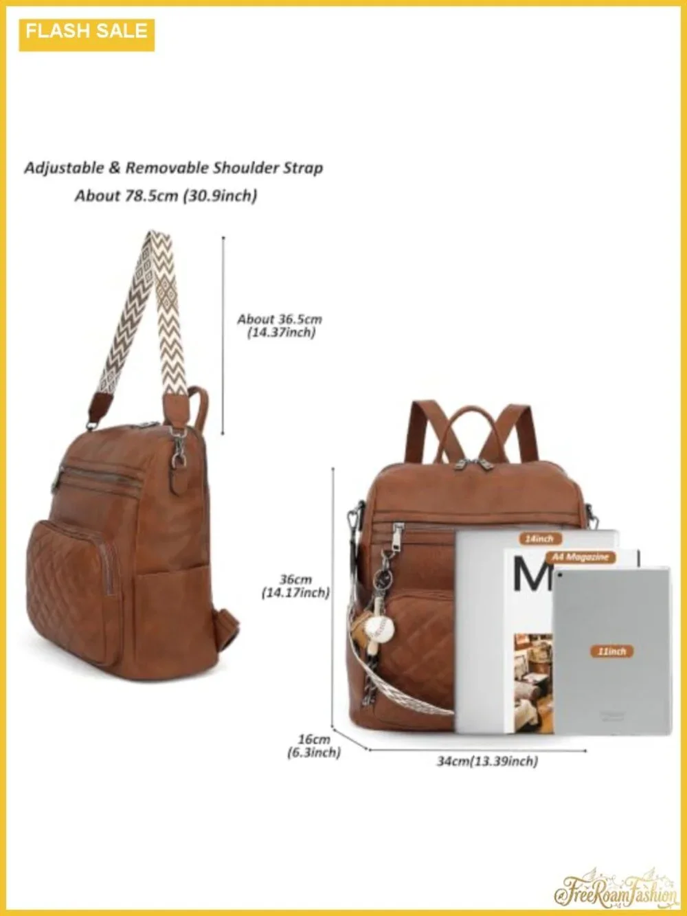 Women's PU Leather Fashion Backpack Purse Anti-Theft Large Capacity
